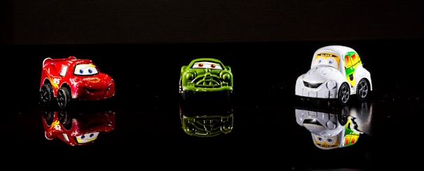 A cheerful 3D cartoon illustration of happy customers with their new cars.