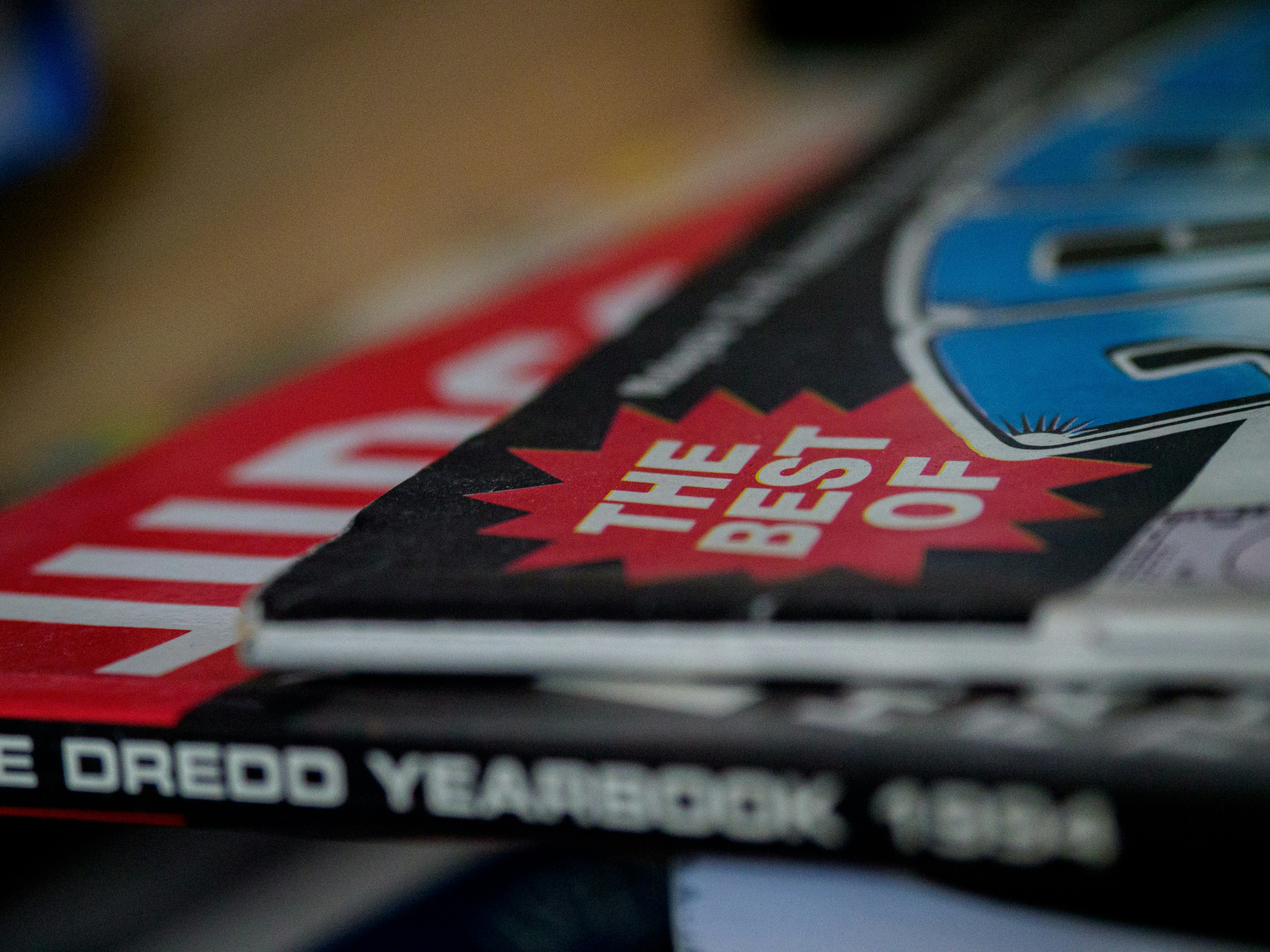 black and red labeled book
