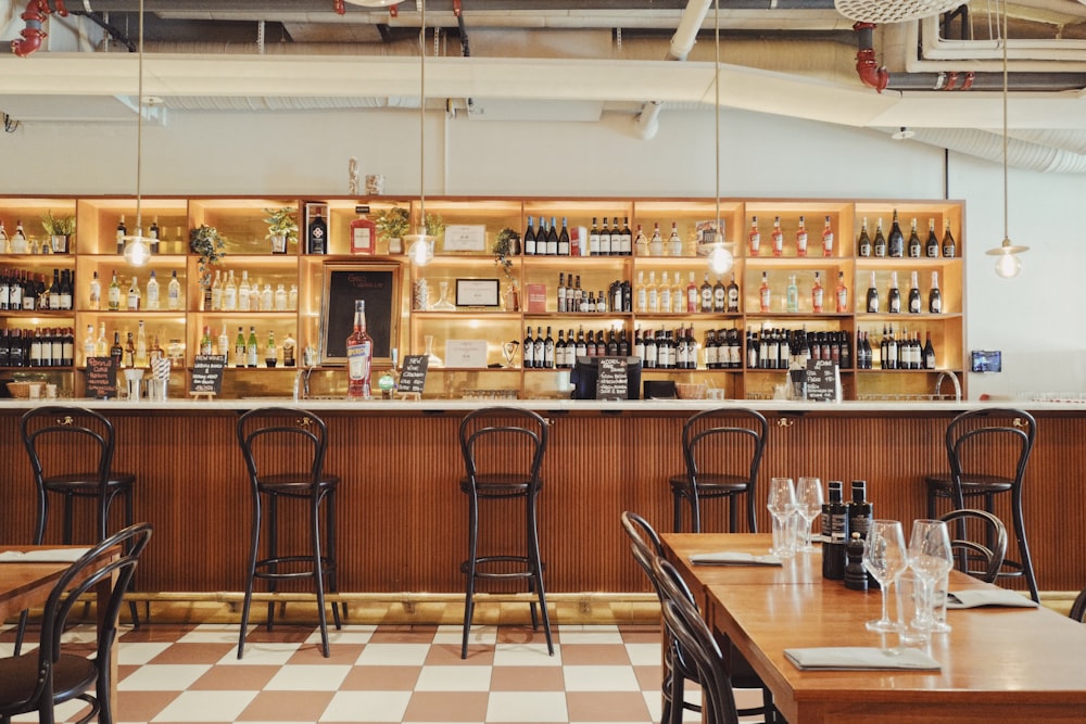 brown wooden table and chairs