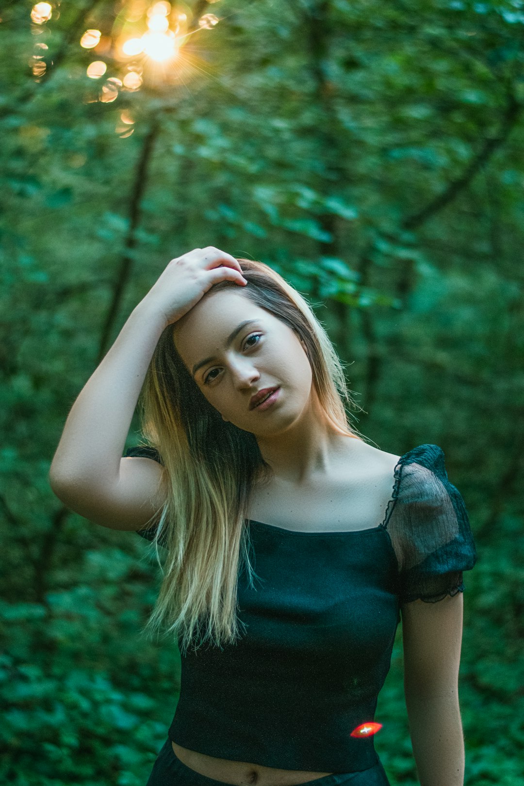 woman in green off shoulder shirt