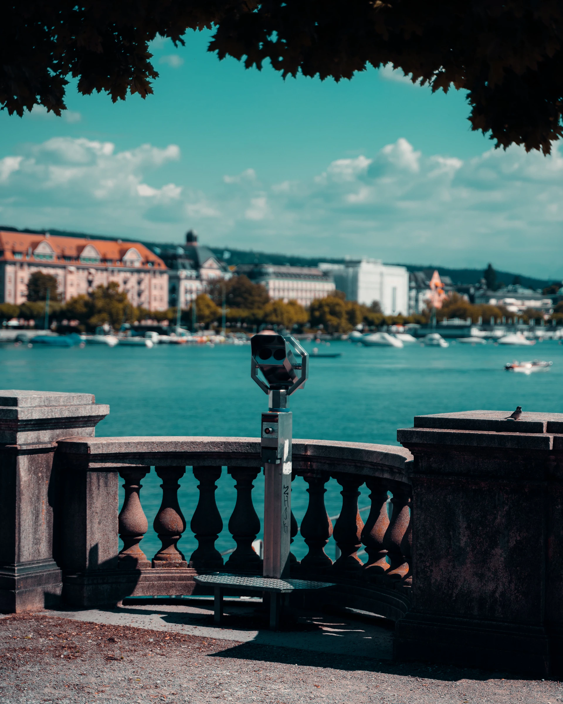 black and brown wooden railings near body of water during daytime