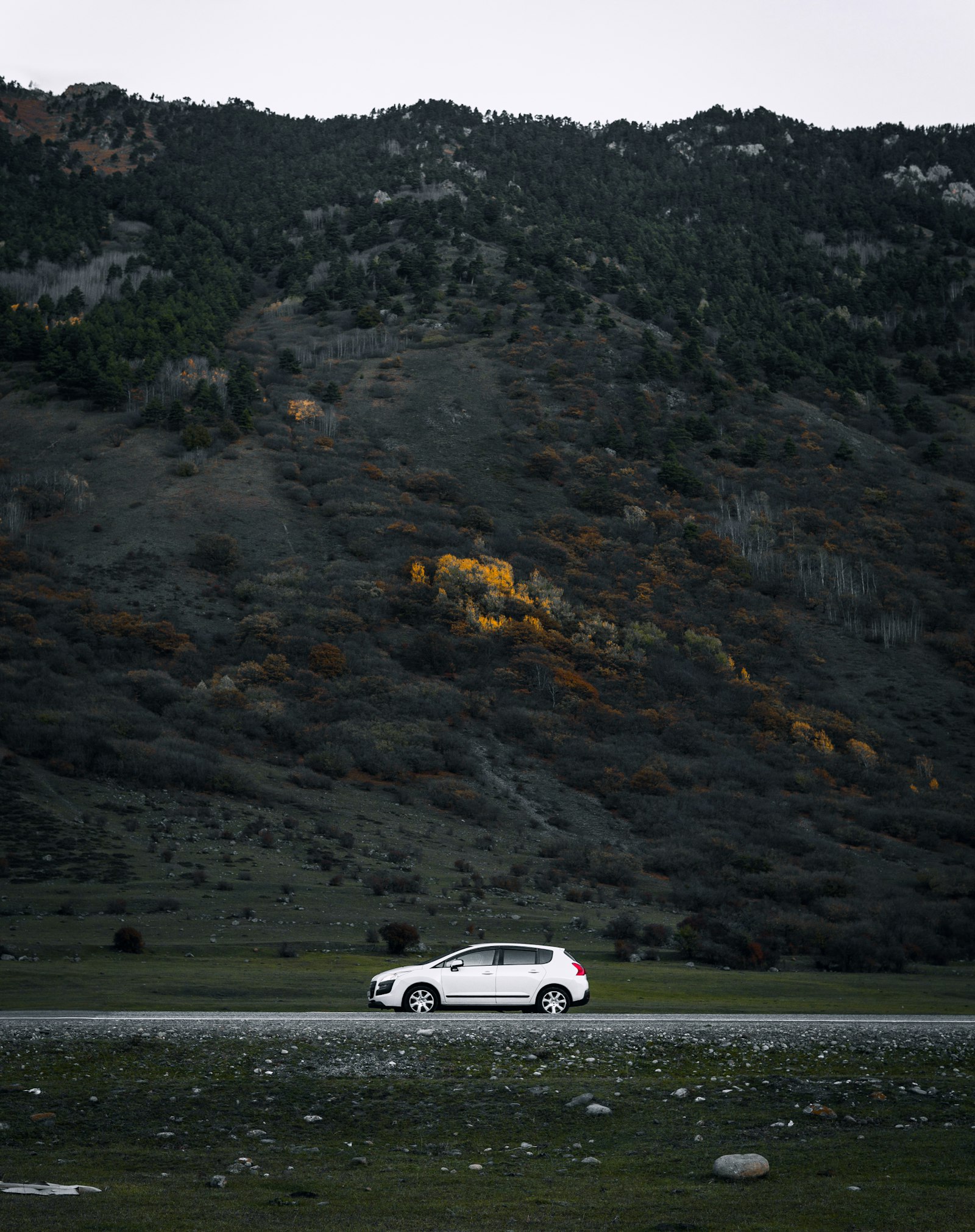 Sony a6000 + Sigma 30mm F1.4 DC DN | C sample photo. White porsche 911 on road photography