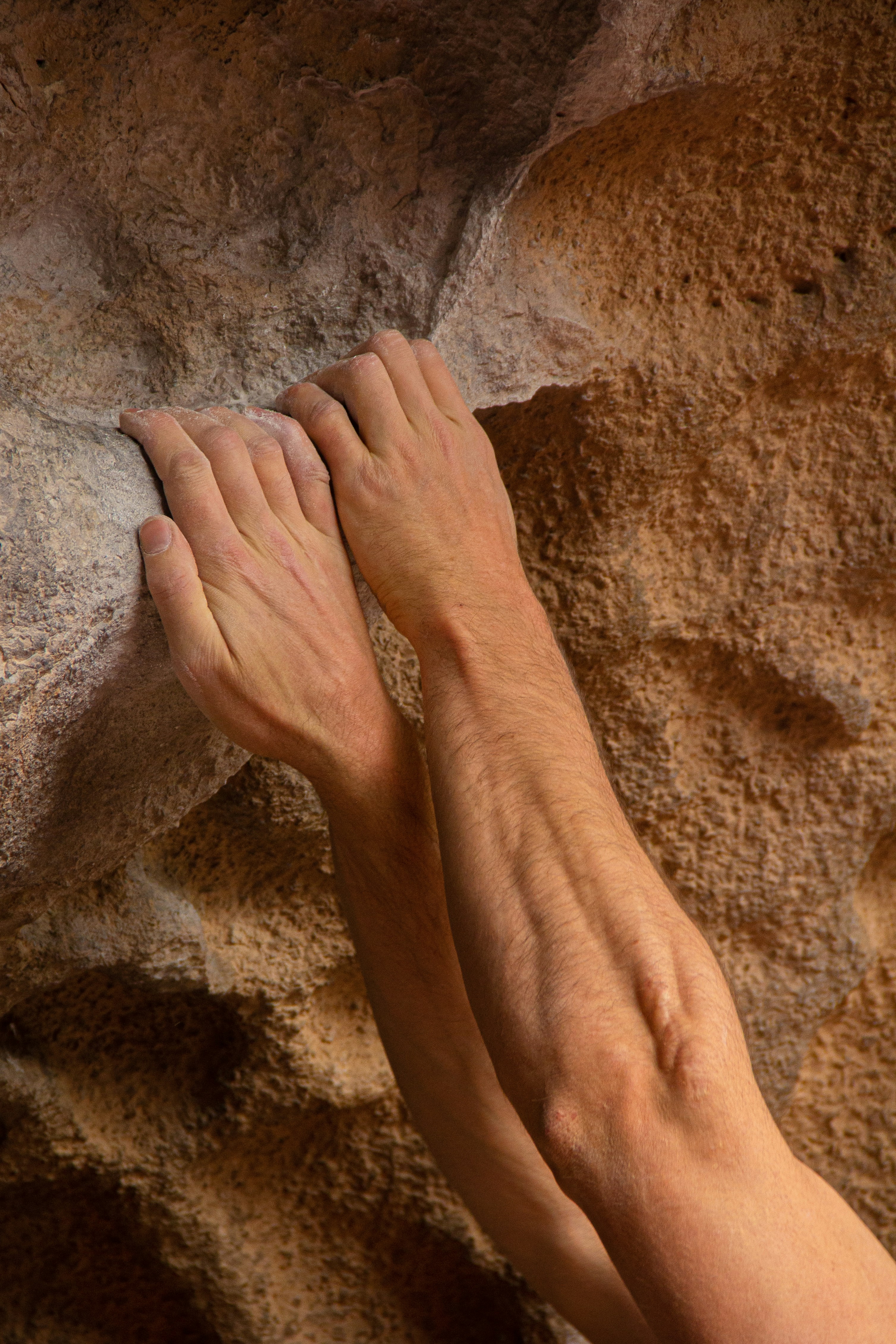 persons hand on brown sand
