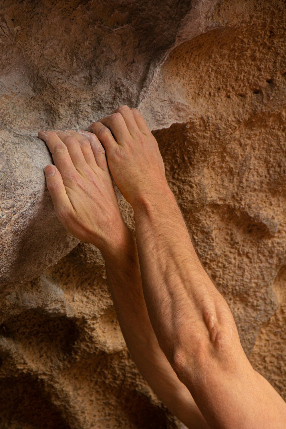 persons hand on brown sand