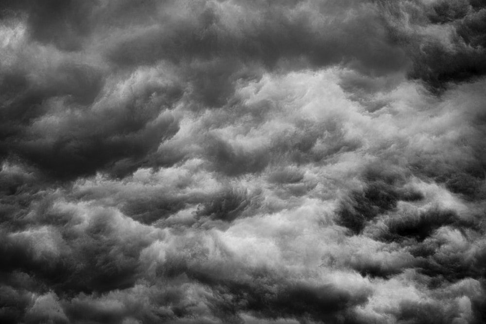 grayscale photo of clouds on sky