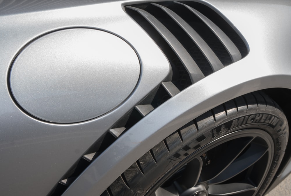 grey and black car steering wheel