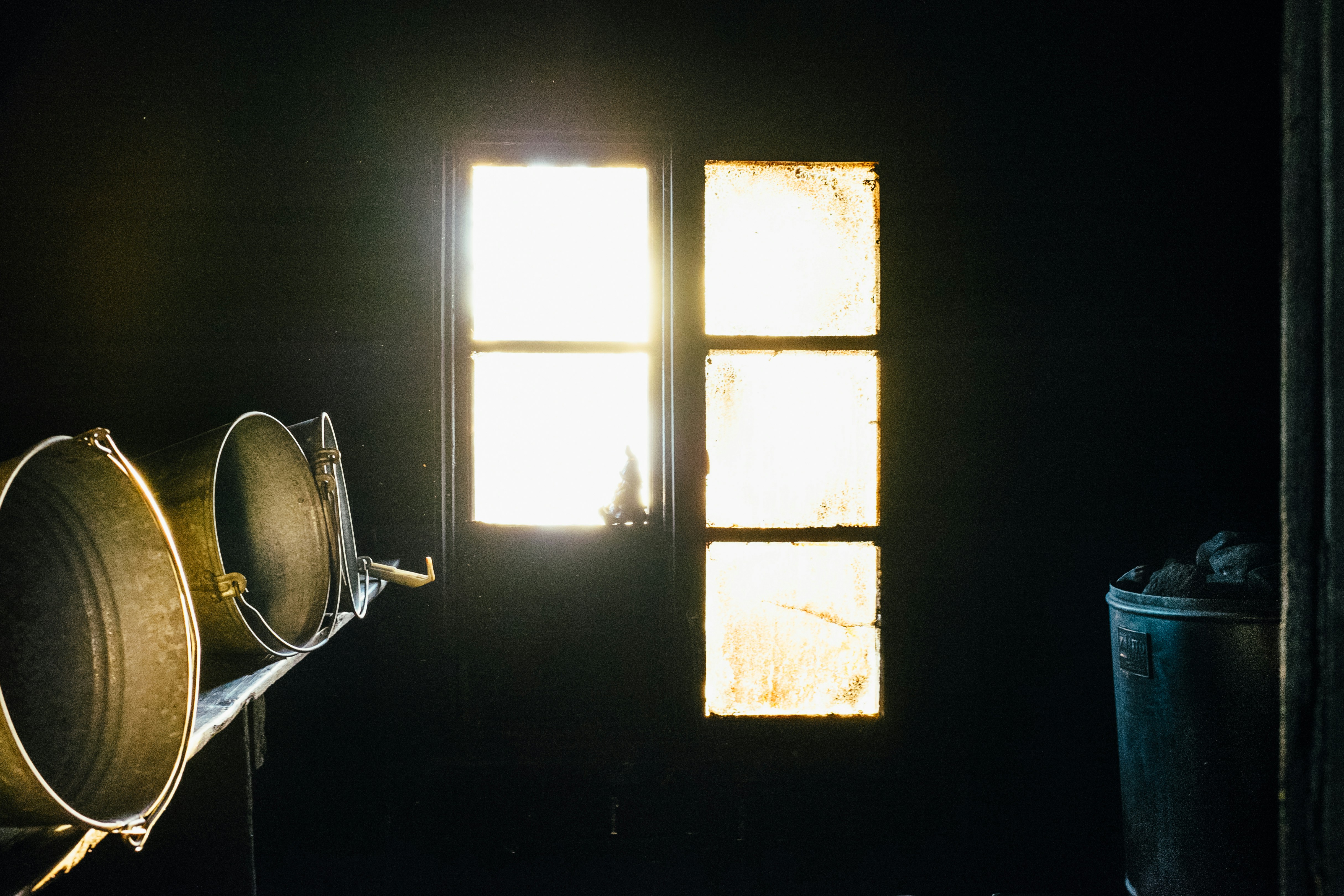 white wooden framed glass window