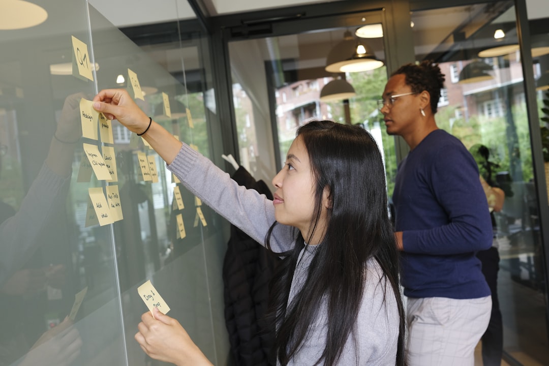 Roadmap planning using a physical kanban roadmap. 