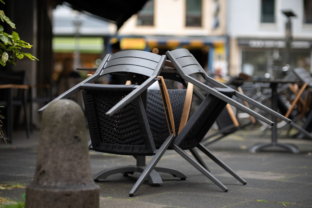 Sessel aus schwarzem und braunem Stahl