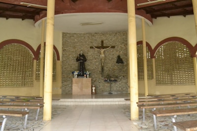 A serene chapel interior prepared for a respectful farewell.
