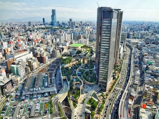 aerial view of Osaka city buildings during daytime