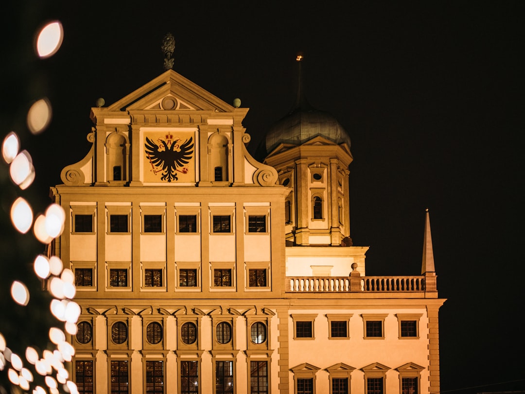 yellow concrete building during nighttime