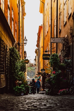 bicycle parked beside the building