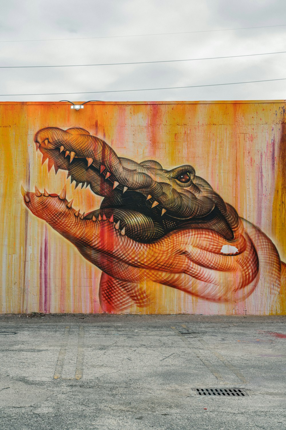 Pared de madera marrón con pintura de rostro y cuerpo humano