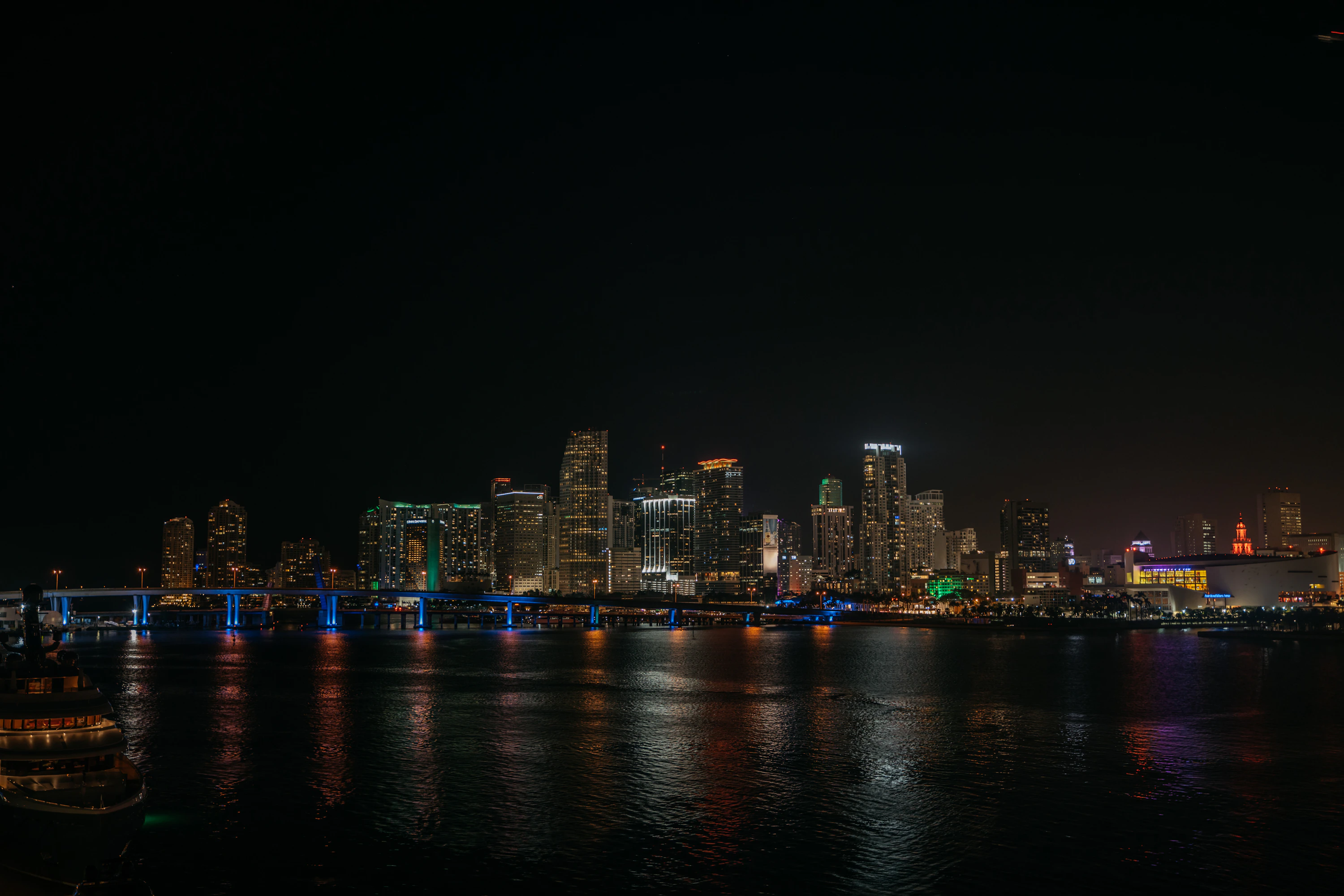 Miami skyline at night