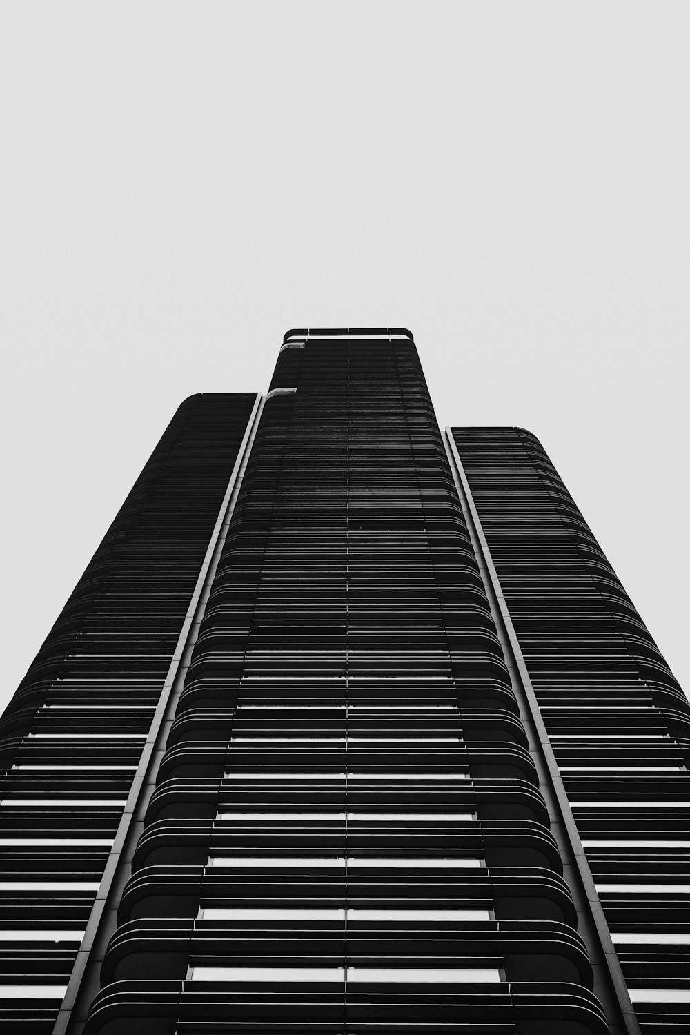 black and white high rise building