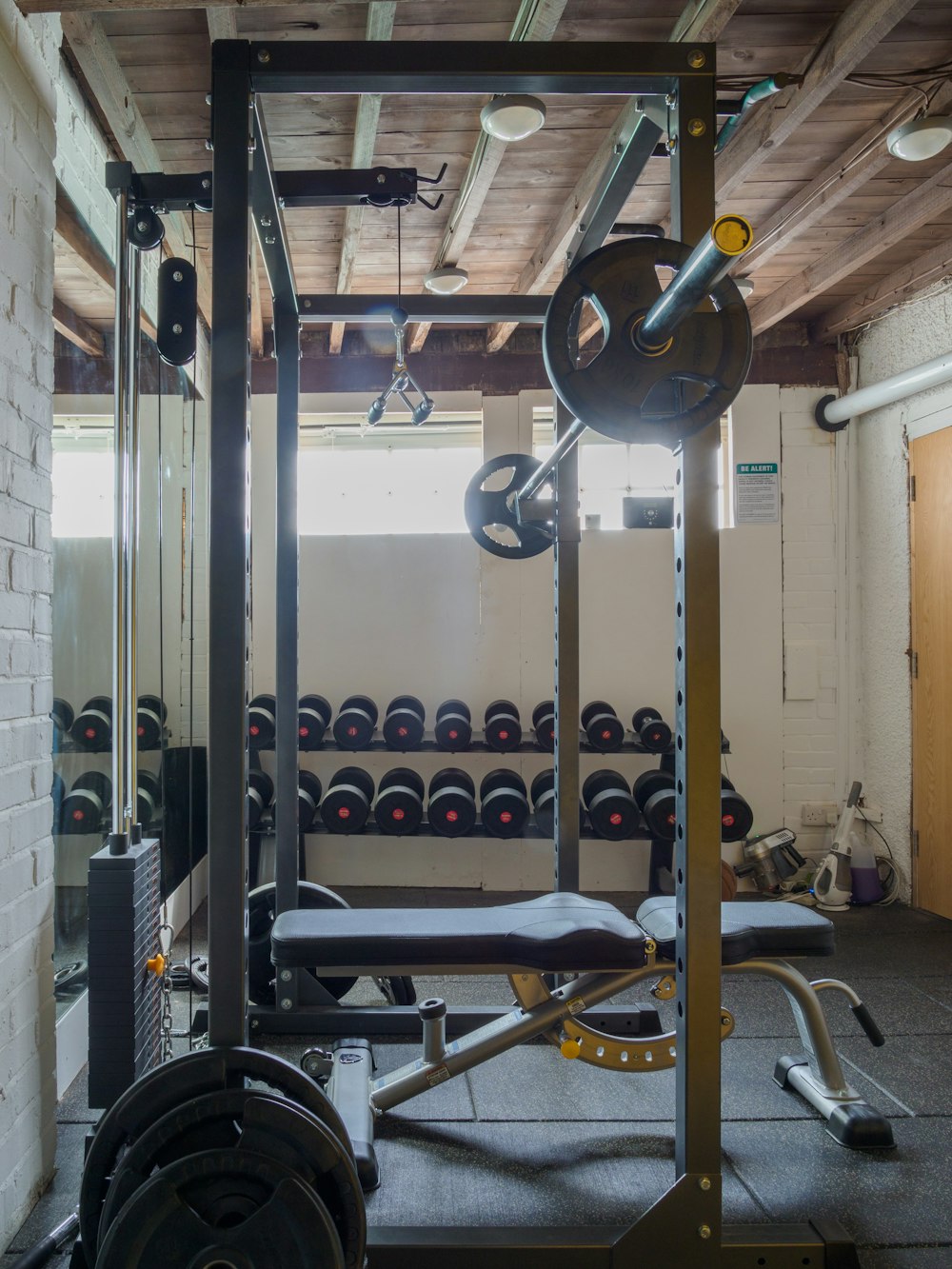 black and gray exercise equipment