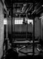 exercise equipments in grayscale photography