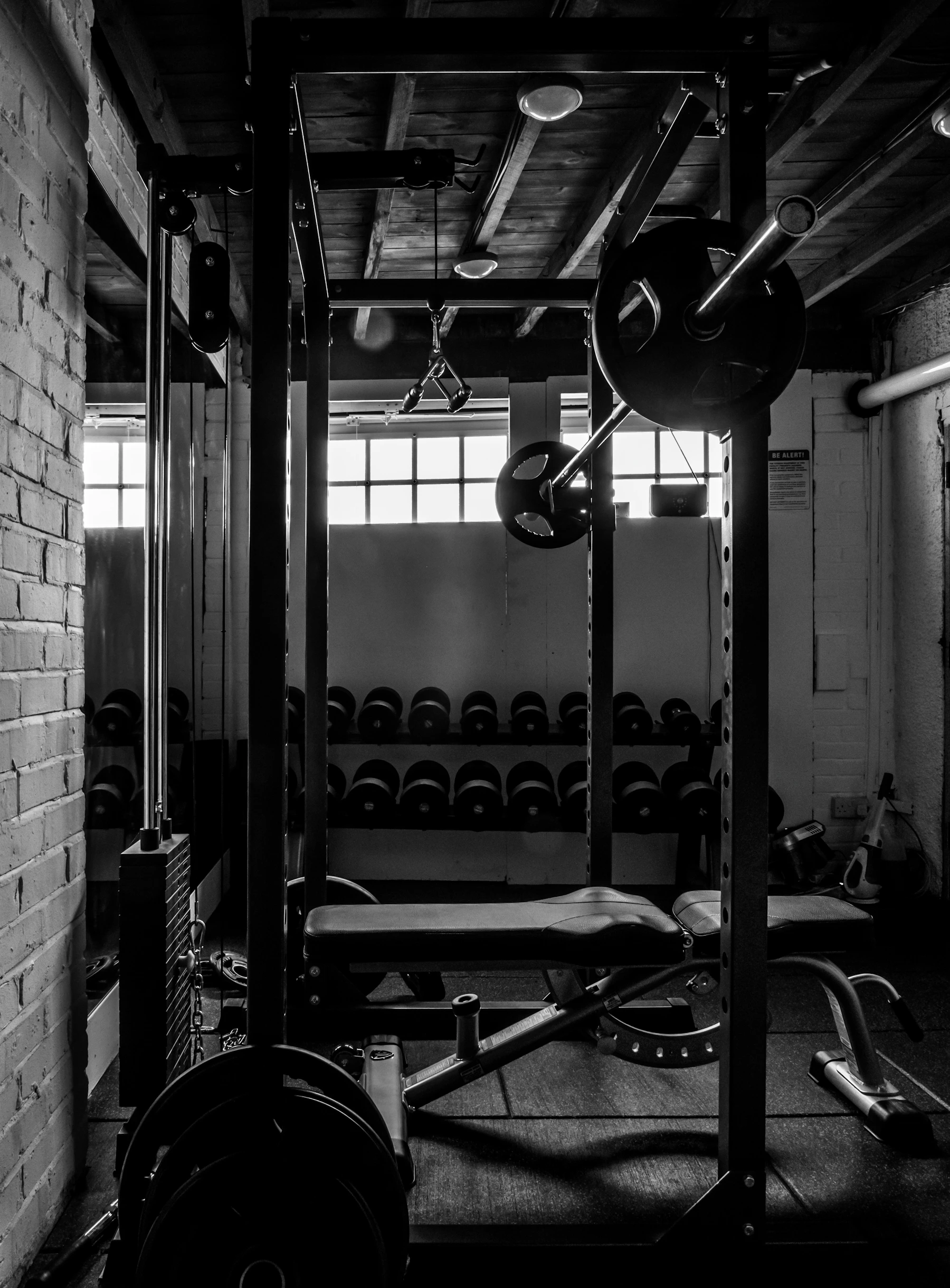 Focused home fitness training with exercise equipment
