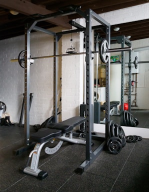 black and gray exercise equipment