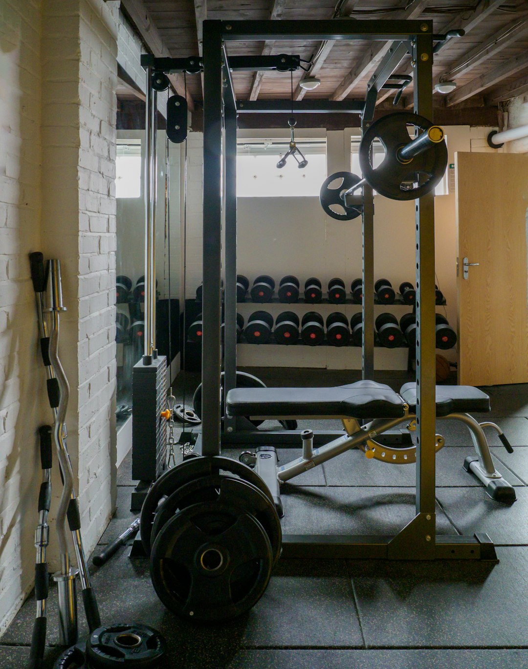 black and brown exercise equipment
