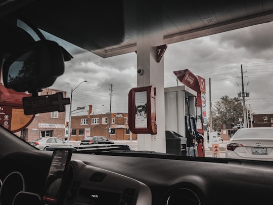 red and white gas station in Windsor Canada