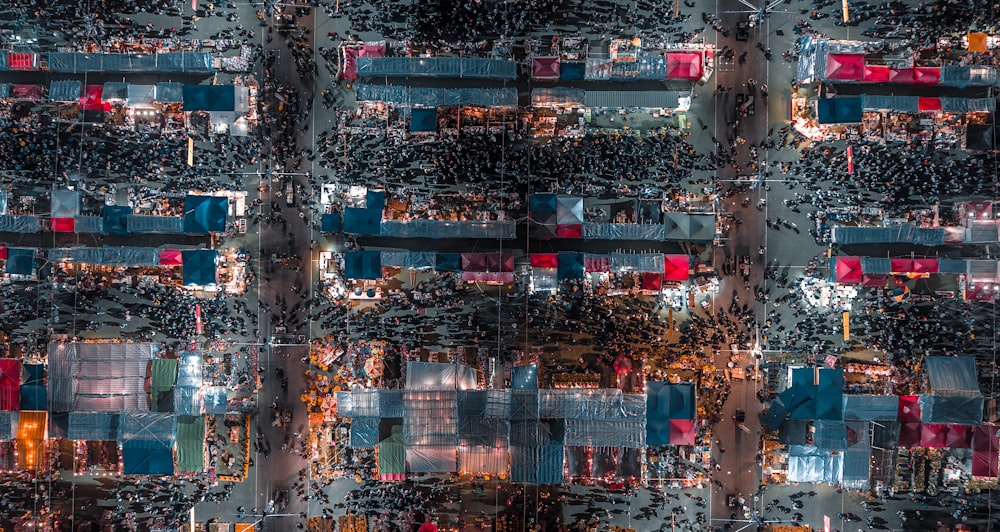 people walking on street during night time