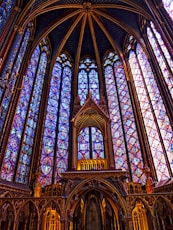 brown and blue cathedral interior