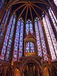 brown and blue cathedral interior