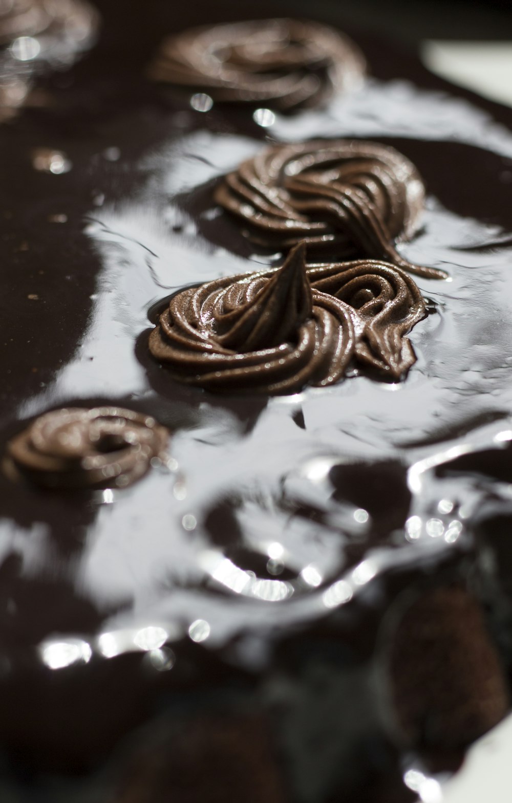 chocolate coated chocolate on white ceramic plate