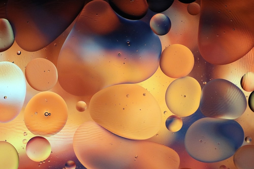 a close up of a liquid filled with bubbles