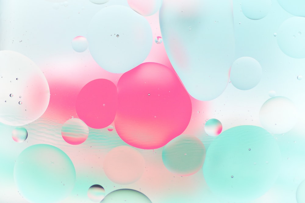 pink and white bubbles illustration