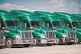green and white vintage truck