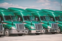 green and white vintage truck