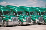 green and white vintage truck