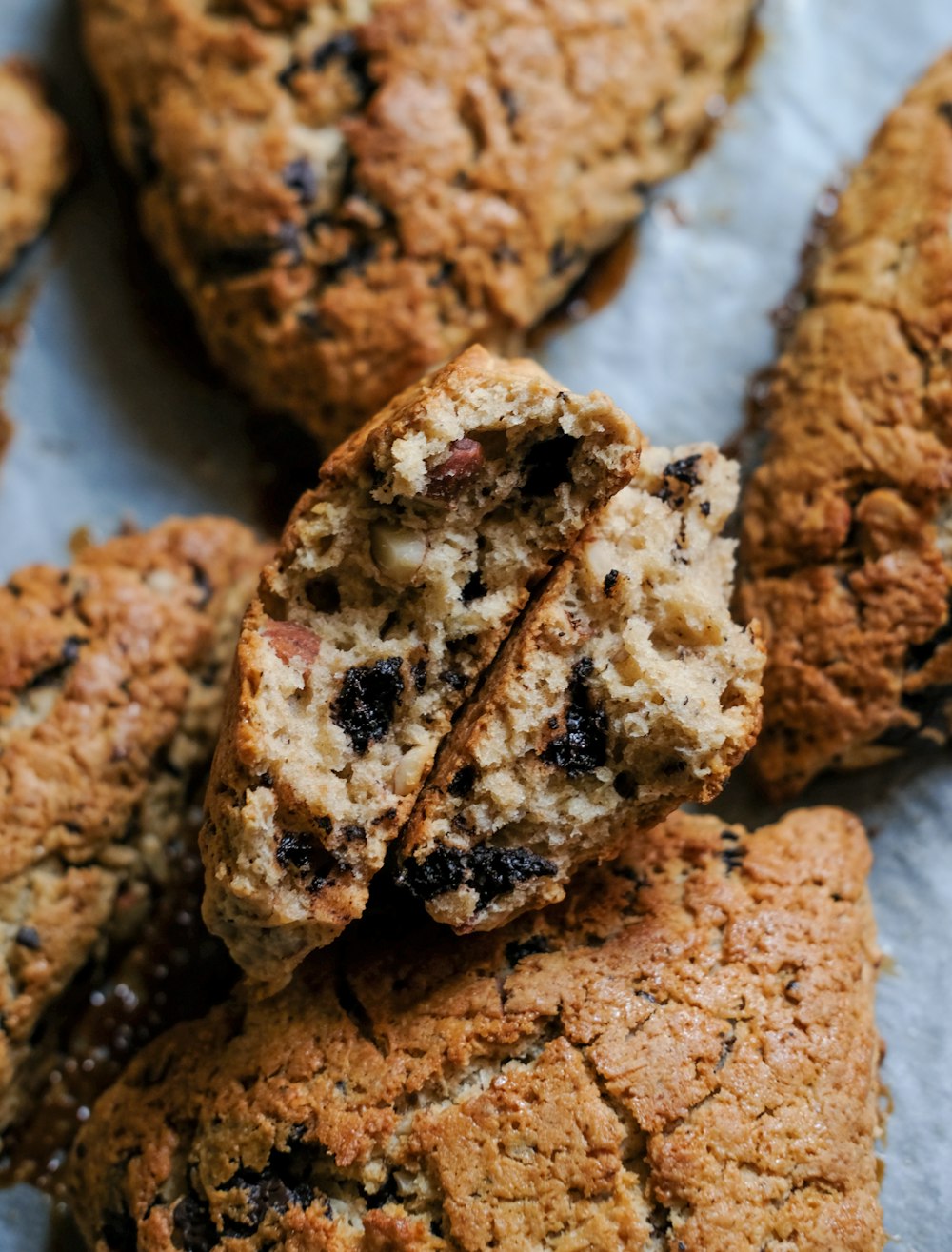 brown cookies on white paper