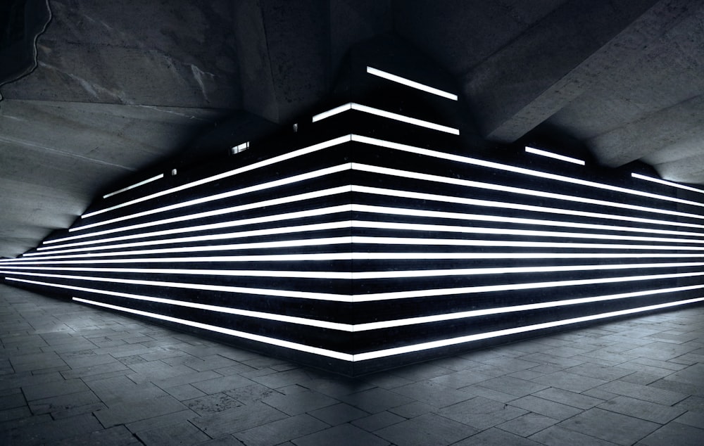 black and white striped stairs