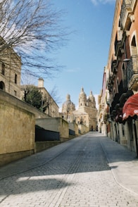 people walking on sidewalk near brown concrete building during daytime
