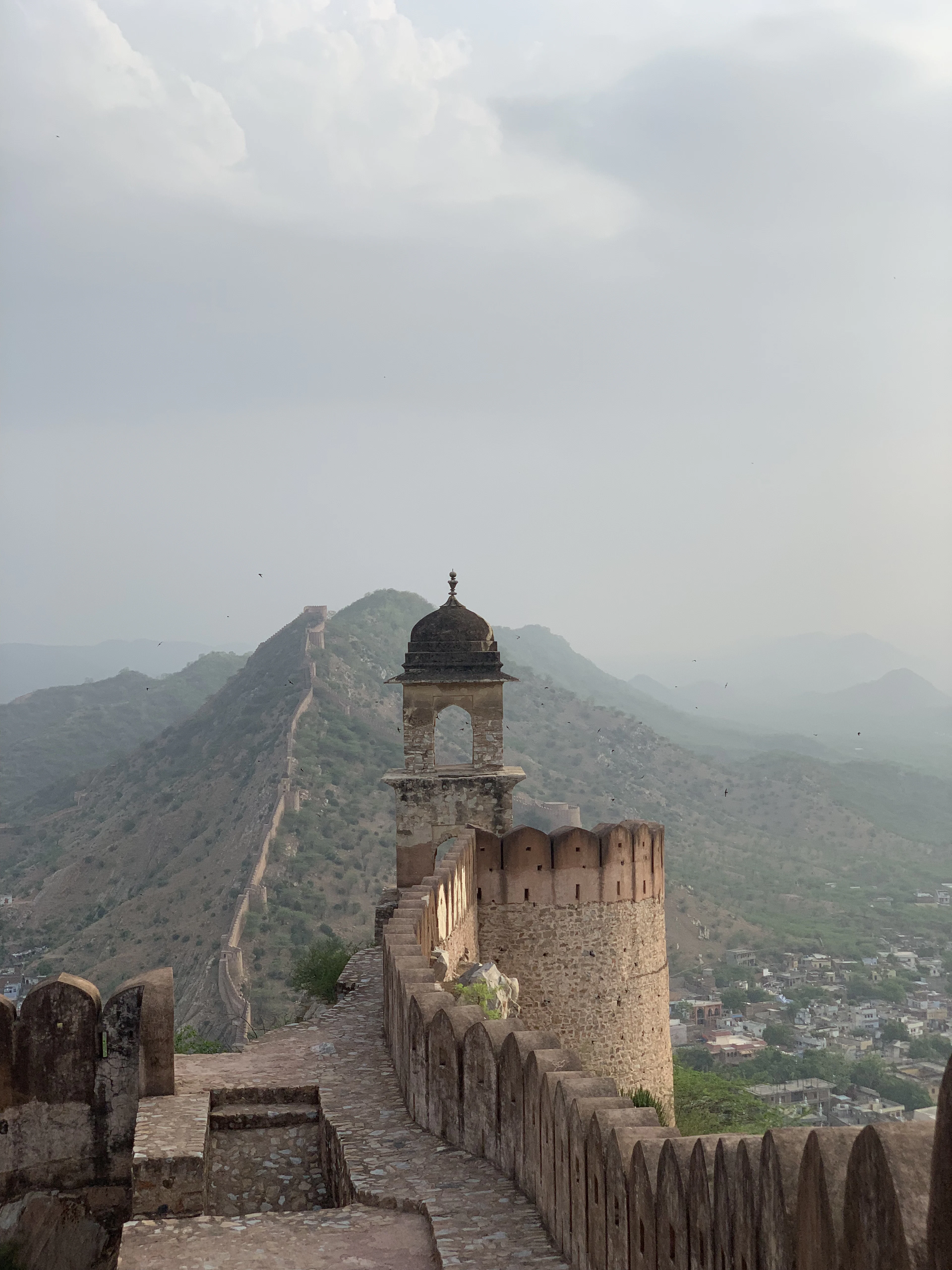 Amber Fort rising along the hills outside Jaipur