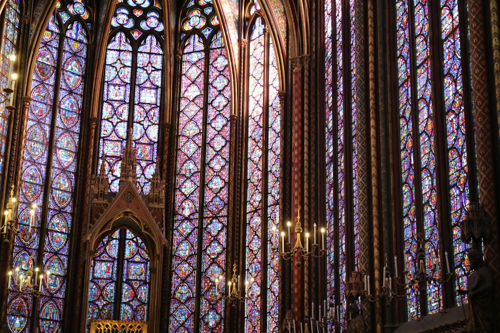 brown and black glass window