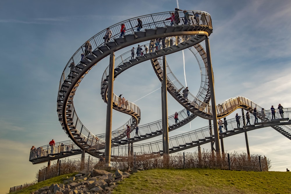 white and red roller coaster