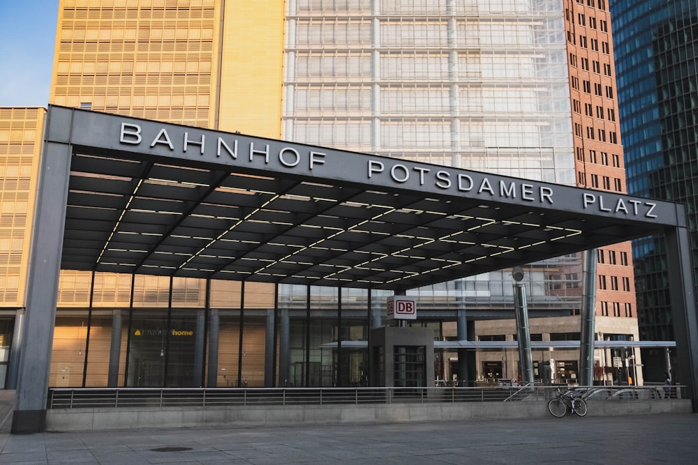 a large building with a canopy over it