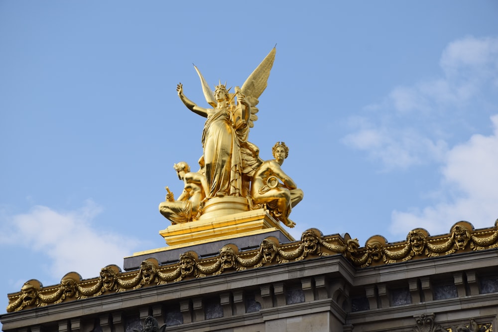 gold angel statue under blue sky during daytime