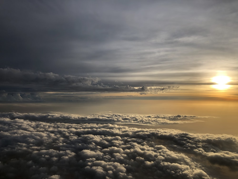 white clouds and blue sky during sunset