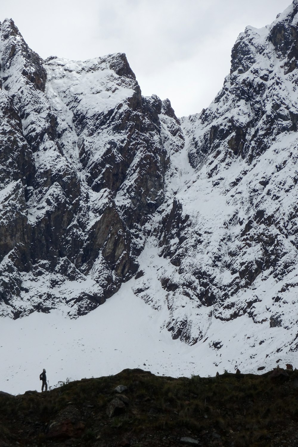 snow covered mountain during daytime