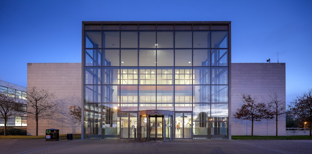 glass building with glass windows