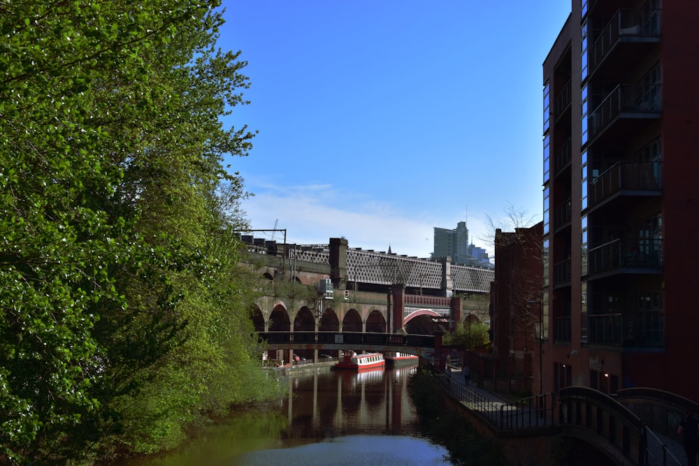 brown concrete building near river under blue sky during daytime