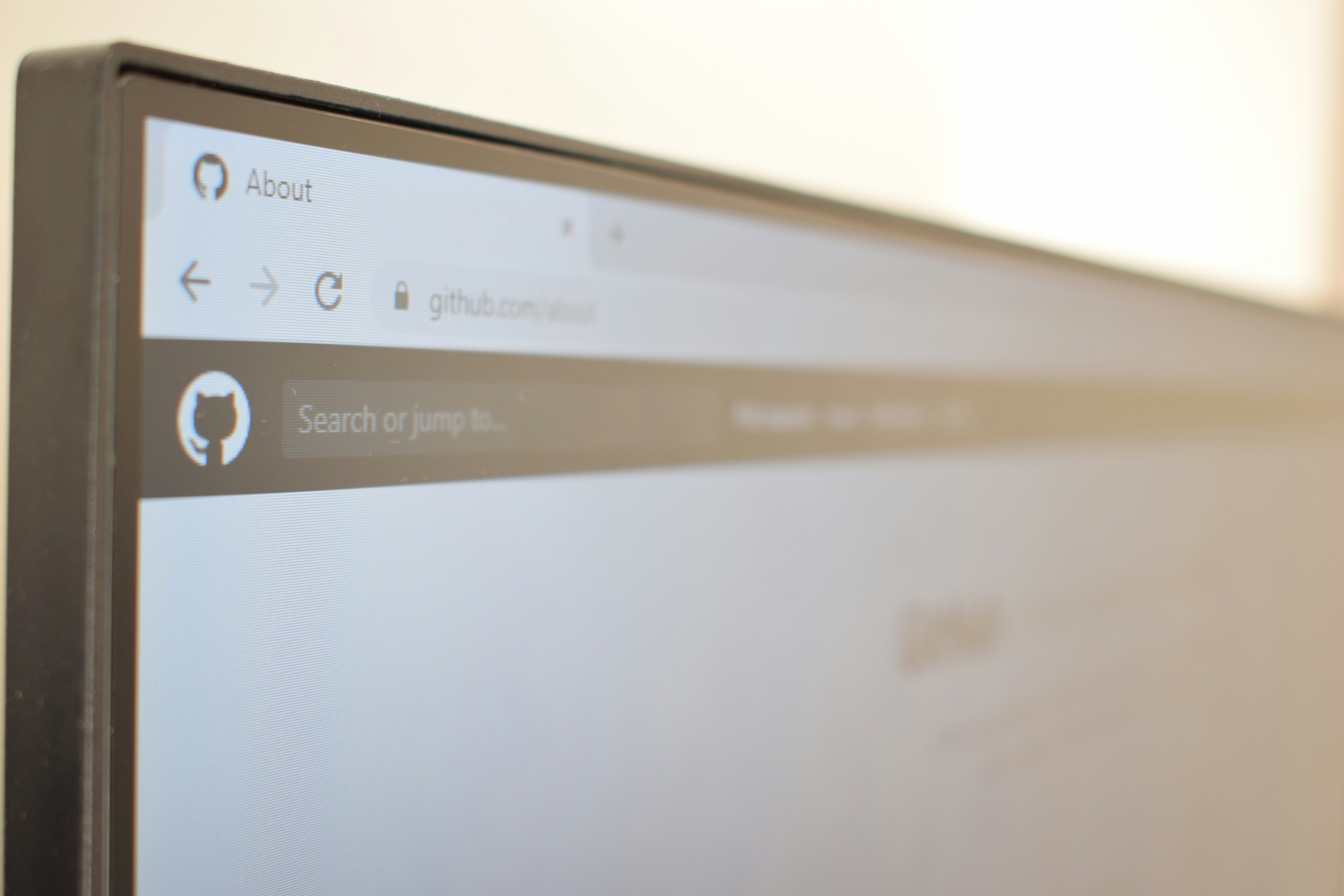 Github on a computer screen
