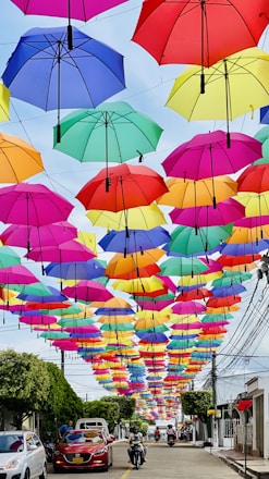 multi colored umbrella umbrella umbrella lot