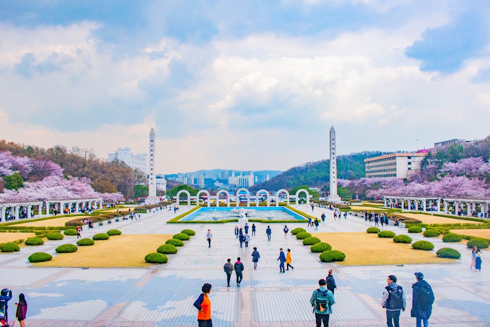 people walking on park during daytime